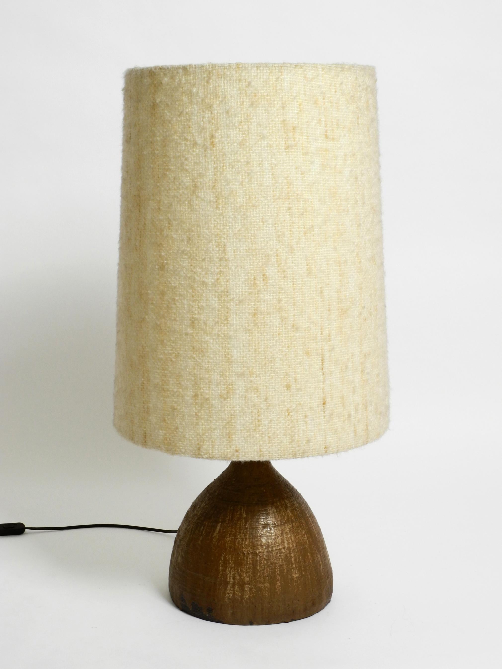 Mid-Century Modern Very Rare Huge 1960s Ceramic Table or Floor Lamp with a Large Fabric Shade