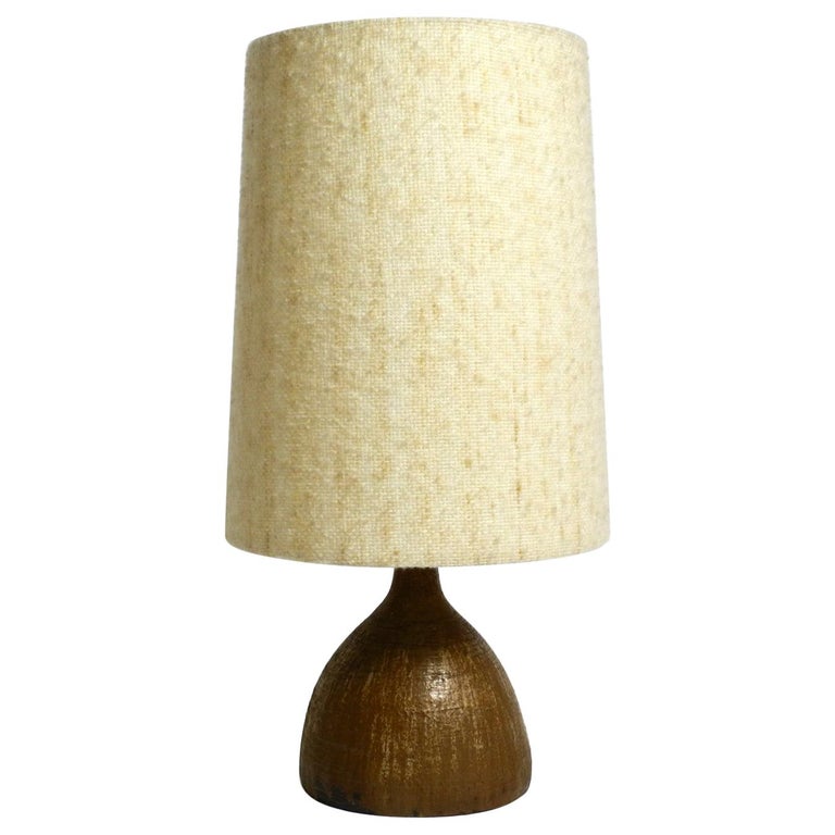Huge 1960s Ceramic Table Or Floor Lamp, Large Shade Floor Lamp