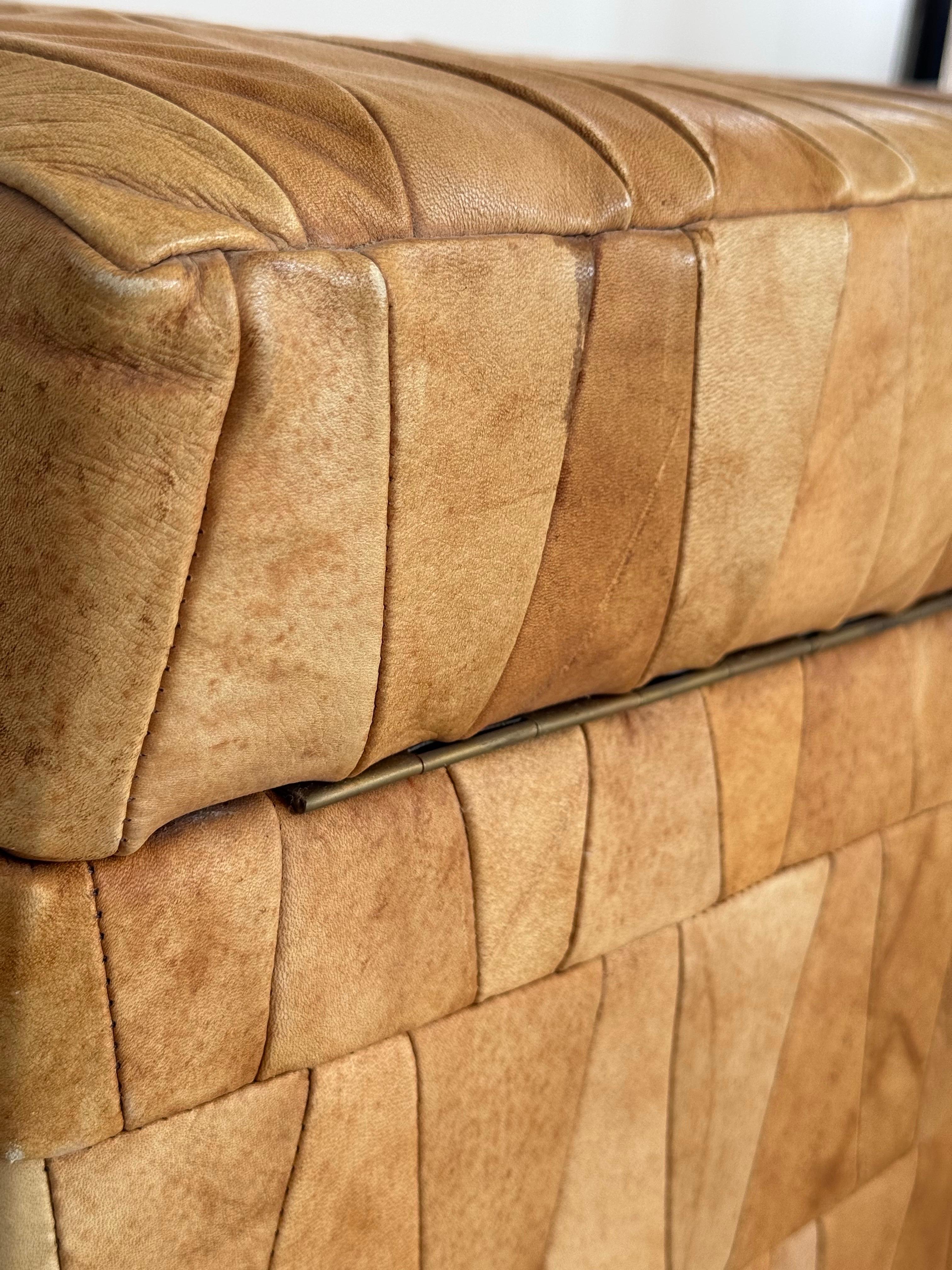Hand-Crafted Very Rare Huge Design 1970s De Sede Leather Patchwork Storage Ottoman
