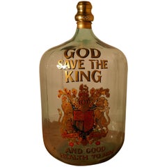 Very Rare Huge Glass Brandy/Rum Navy Grog Jar, Royal Appointment to the King