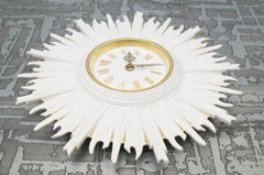 Very Rare Hutschenreuther Sunburst Wall Clock in Porcelain, Germany, 1960s