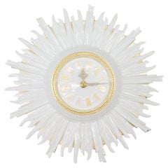 Seltene Hutschenreuther Sunburst-Wanduhr aus Porzellan, Deutschland, 1960er Jahre