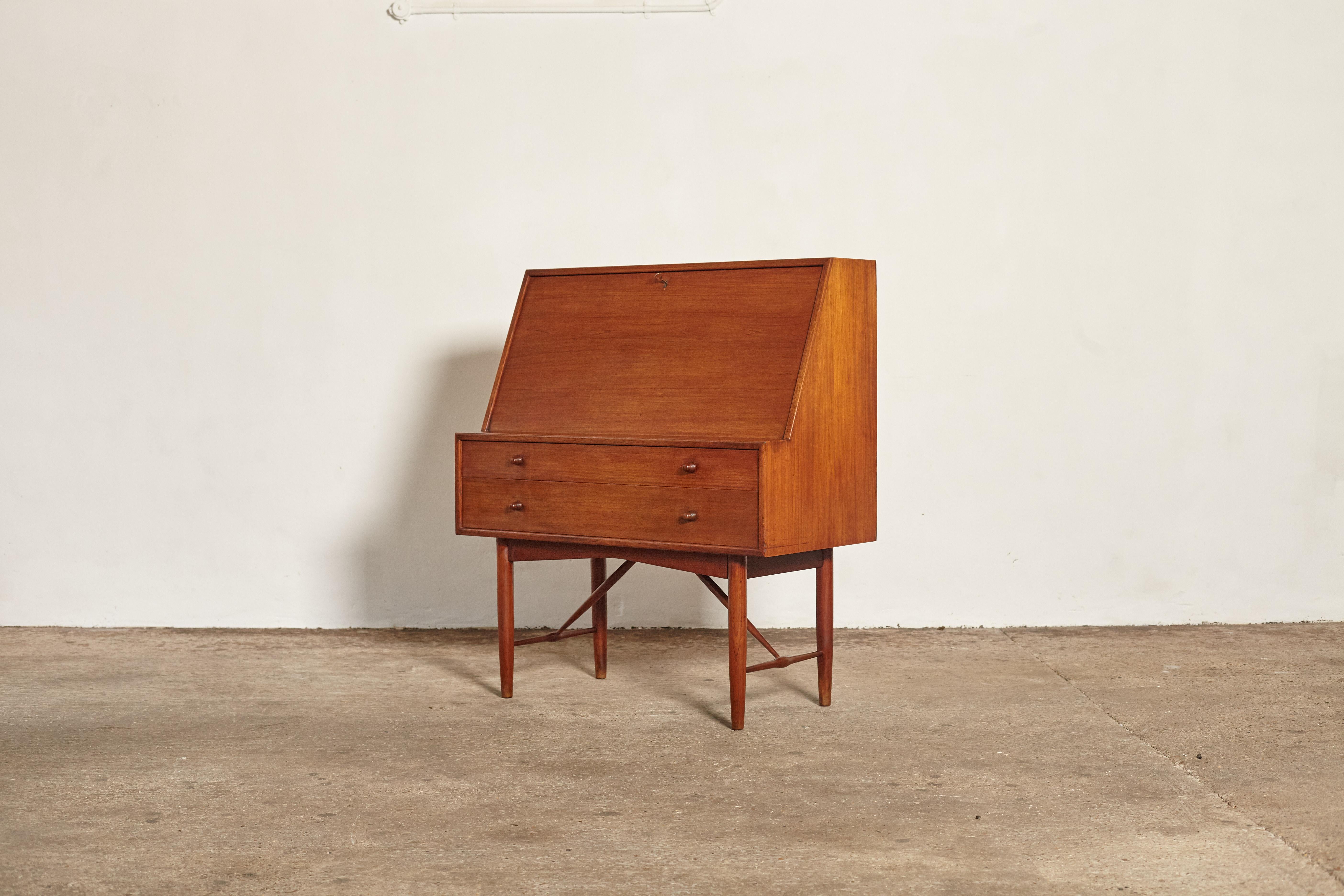 Mid-Century Modern Very Rare Ib Kofod Larsen Secretary Desk / Bureau, PA Pedersen, 1954, Denmark