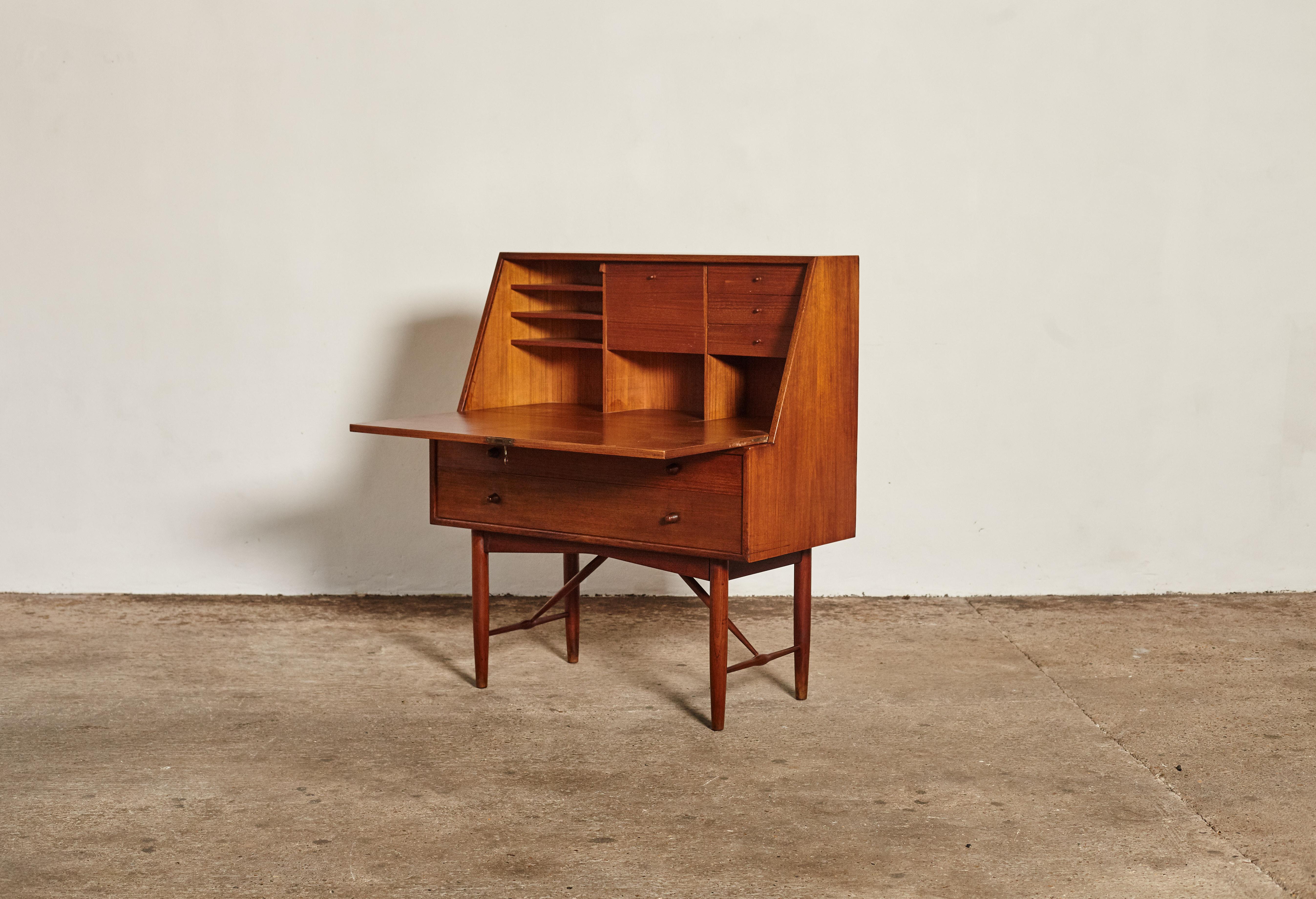 Swedish Very Rare Ib Kofod Larsen Secretary Desk / Bureau, PA Pedersen, 1954, Denmark