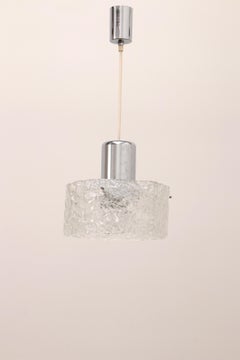 Very Rare Ice Glass Lamp Produced by Egon Hillebrand, 1960 Germany