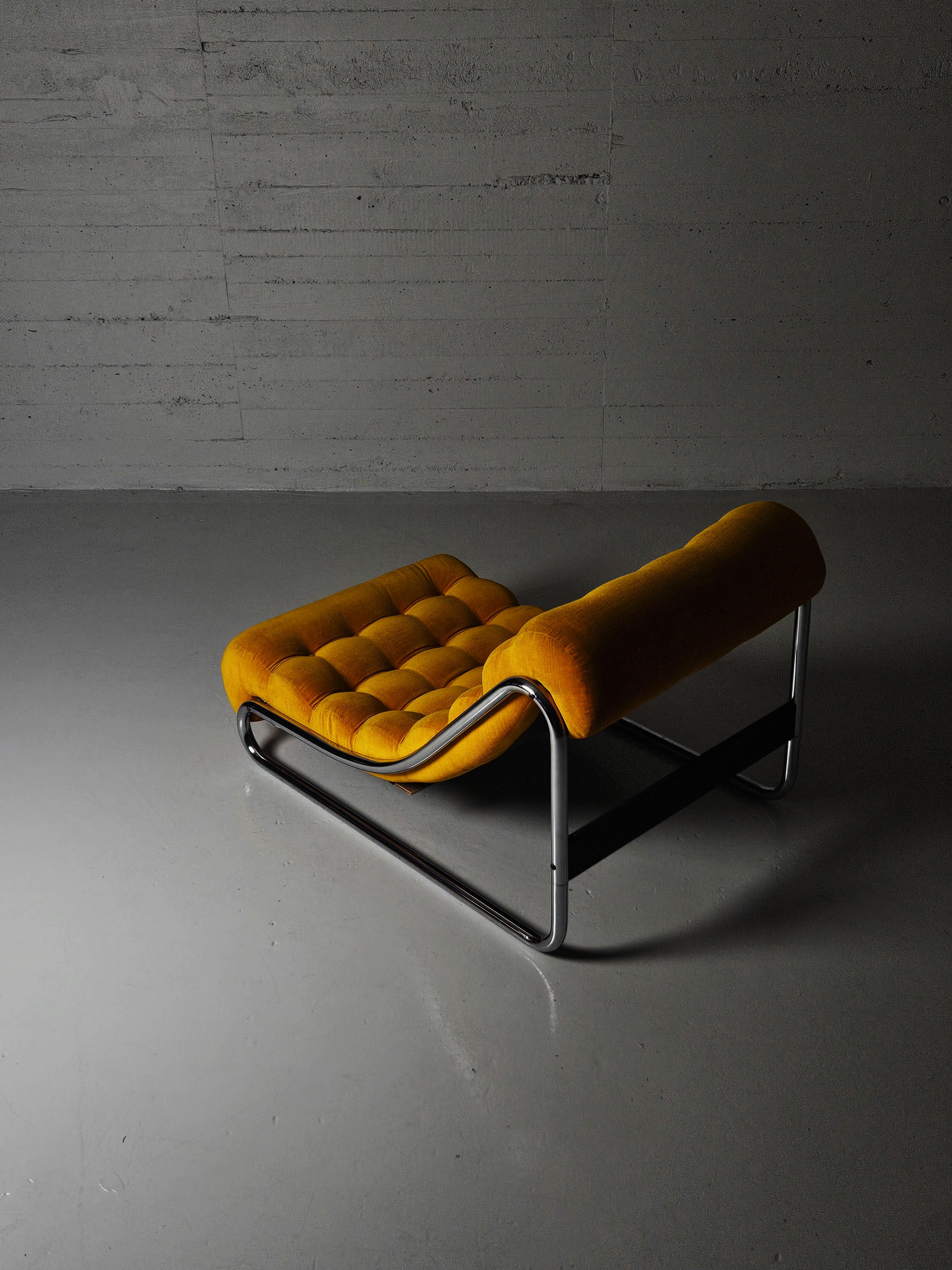 Very rare and beautiful lounge chair 'Impala'. Designed by Gillis Lundgren for IKEA during the 1970s. 

The company started production of the series in 1972 but was discontinued the next year, it was just to expensive to make. 

Now its one of the