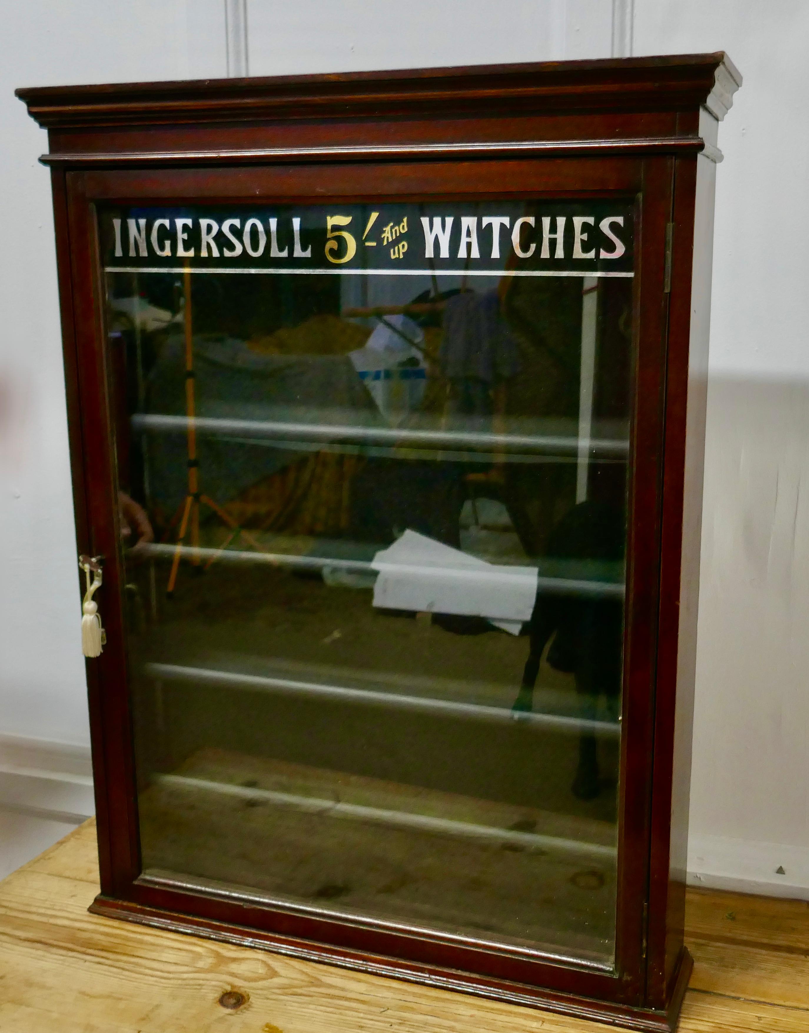 Mahogany Very Rare Ingersoll Watchmakers Display Cabinet