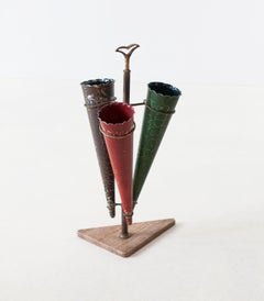 Very Rare Italian Brass and Marble Umbrella Holder, 1950s