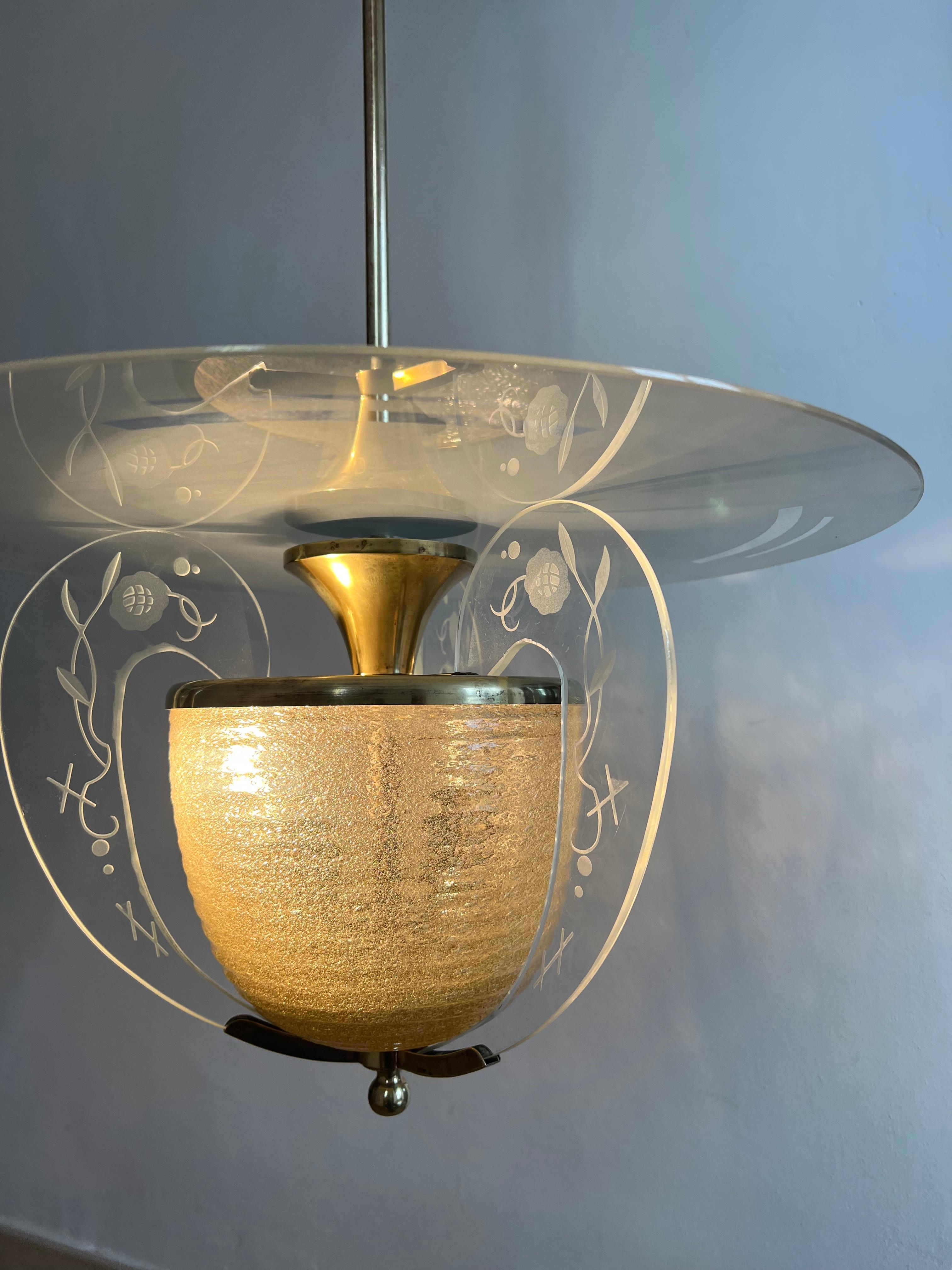 Very rare Italian Chandelier by Barovier & Toso, Murano, 1950s For Sale 7