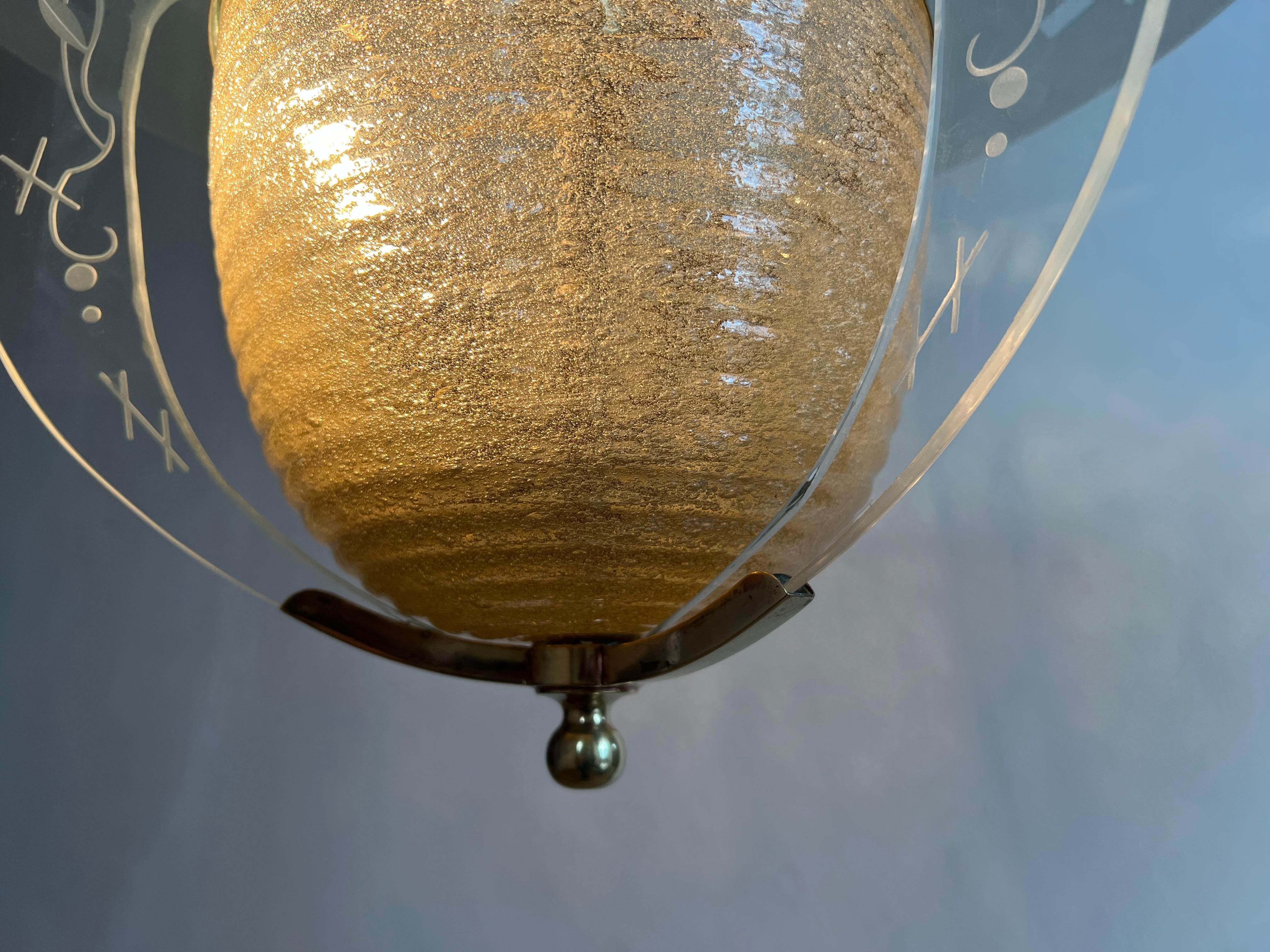Mid-20th Century Very rare Italian Chandelier by Barovier & Toso, Murano, 1950s For Sale