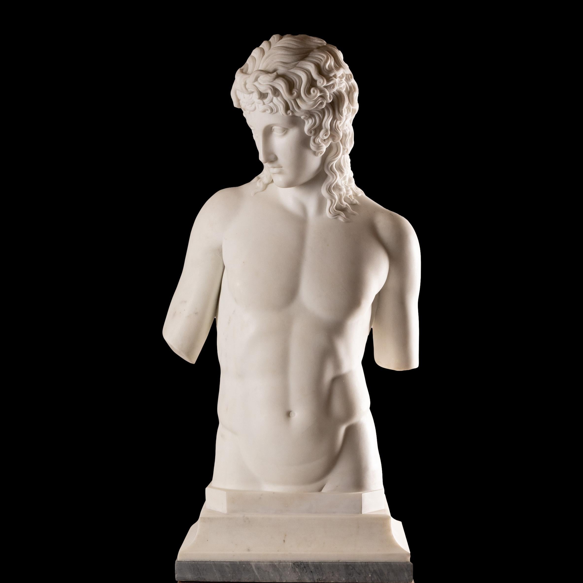 19th Century Very Rare Italian Grand Tour Marble Sculpture of the Eros Di Centocelle For Sale