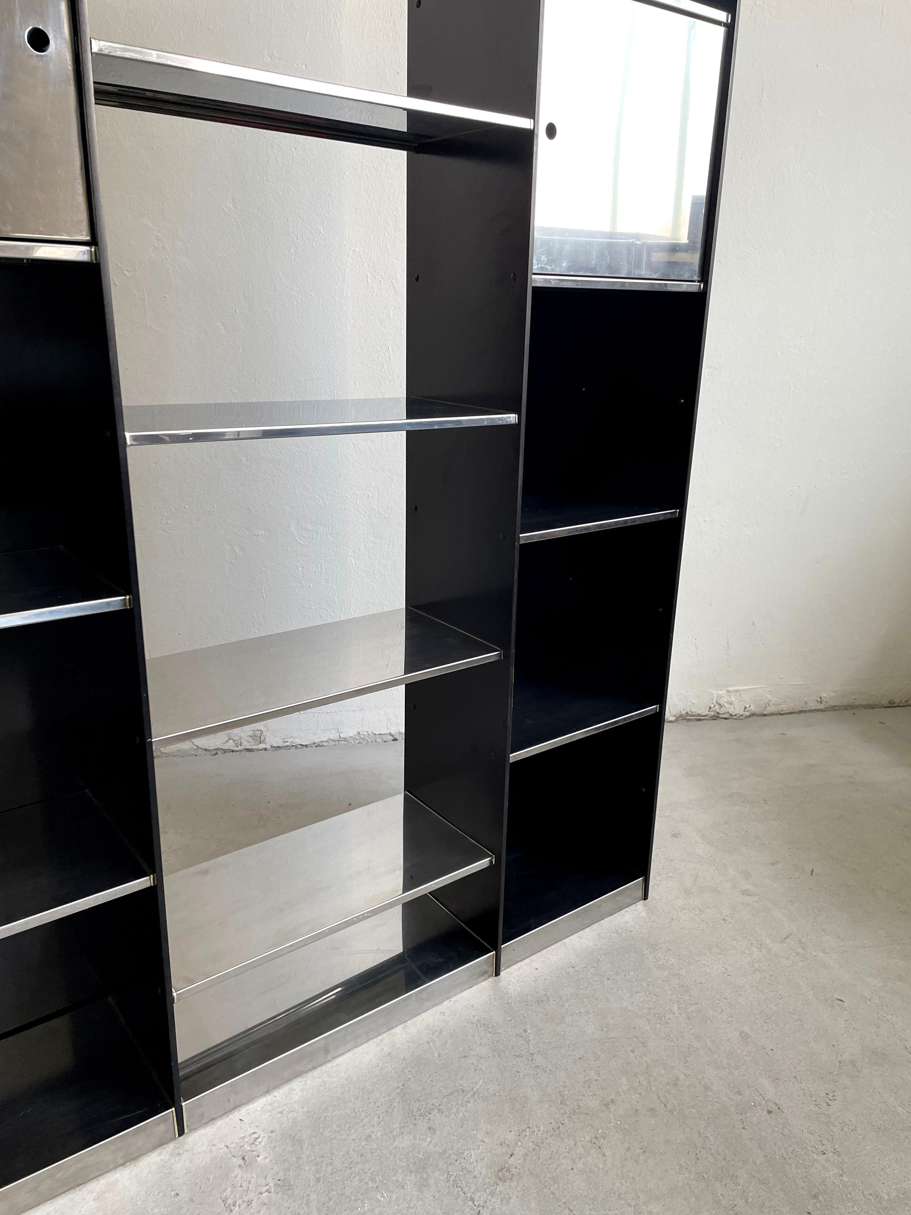 Very Rare Italian Modern Library Bookcase by Willy Rizzo for Cidue, Italy, 1970 For Sale 5