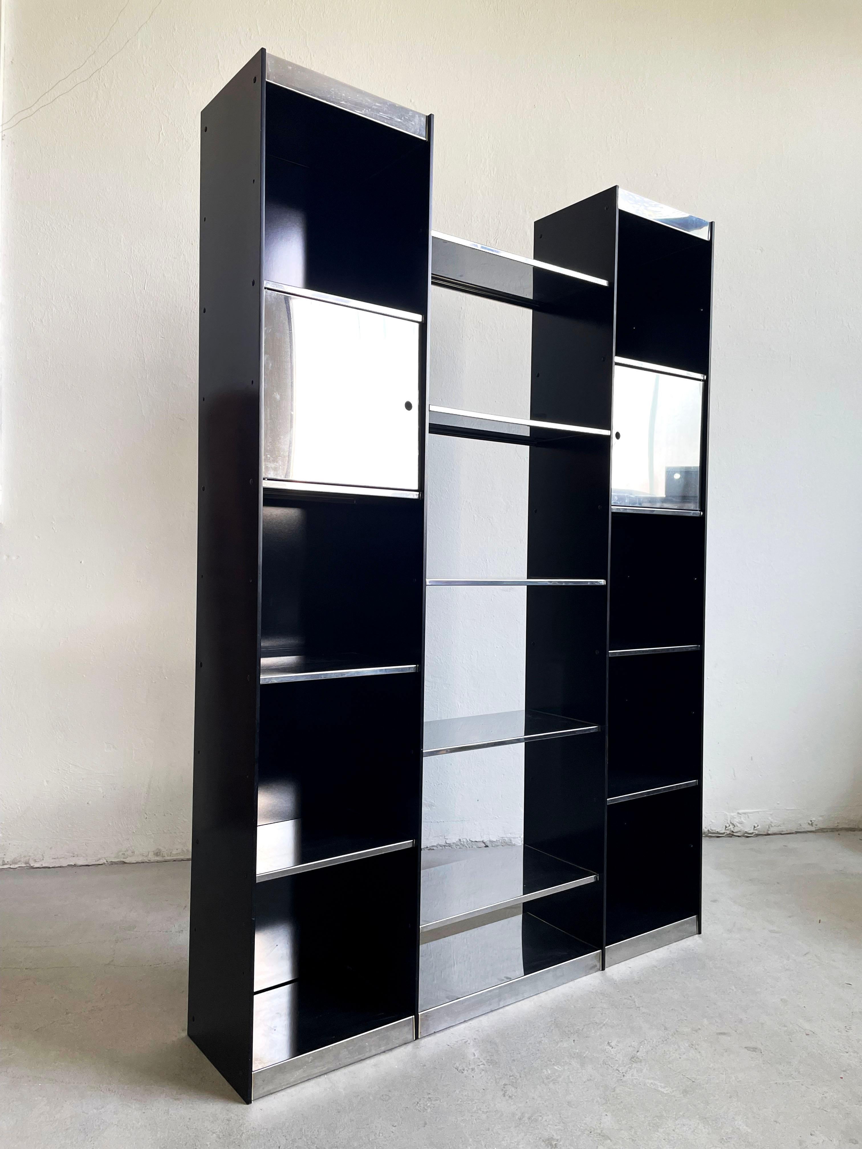 Very Rare Italian Modern Library Bookcase by Willy Rizzo for Cidue, Italy, 1970 For Sale 1