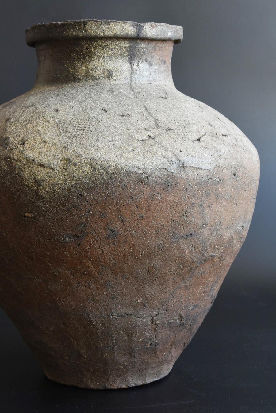 Very Rare Japanese Antique Pottery Jar/13th Century/Tokoname Ware/Wabisabi Jar 4