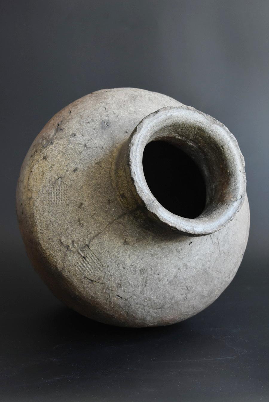Very Rare Japanese Antique Pottery Jar/13th Century/Tokoname Ware/Wabisabi Jar 8
