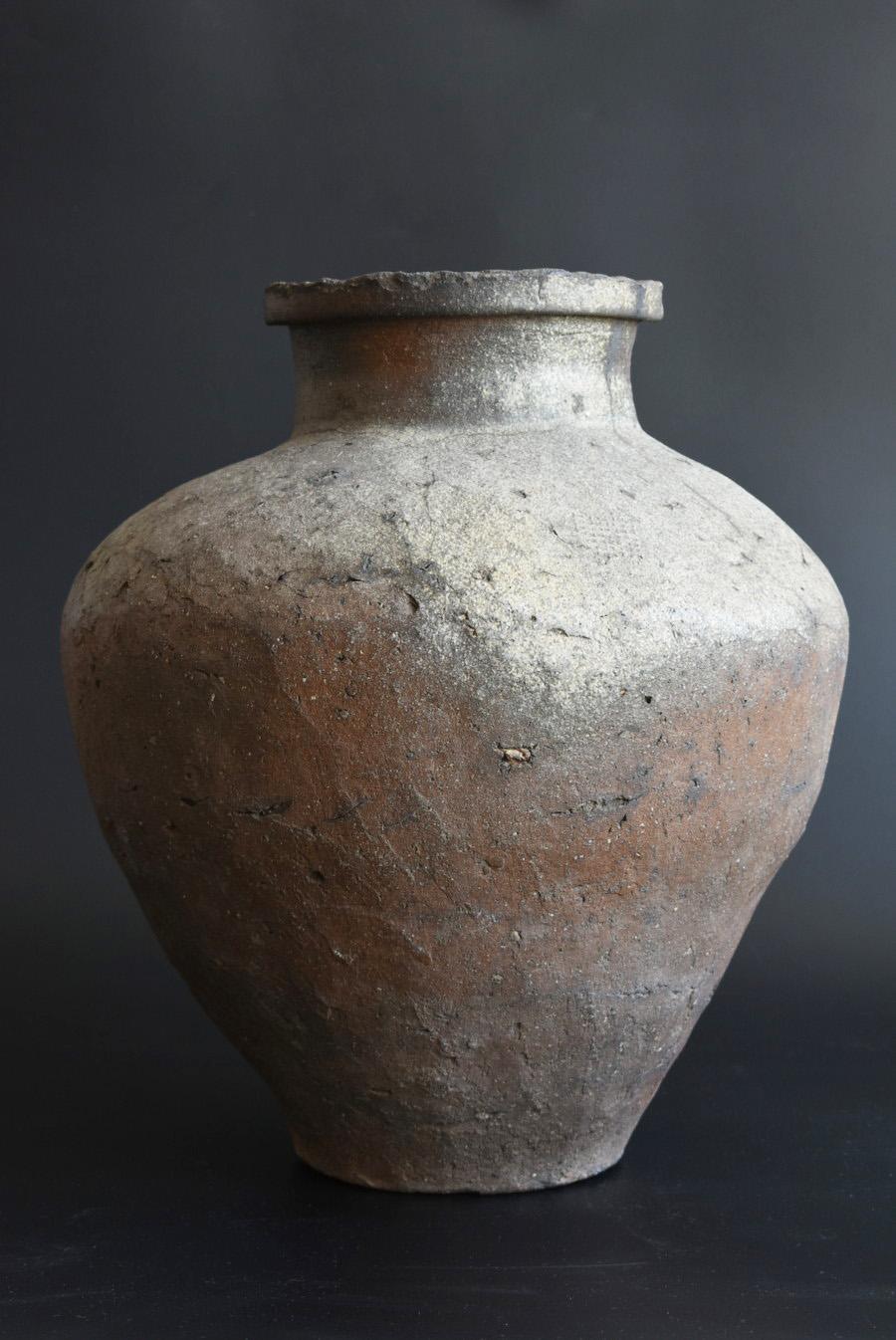 18th Century and Earlier Very Rare Japanese Antique Pottery Jar/13th Century/Tokoname Ware/Wabisabi Jar