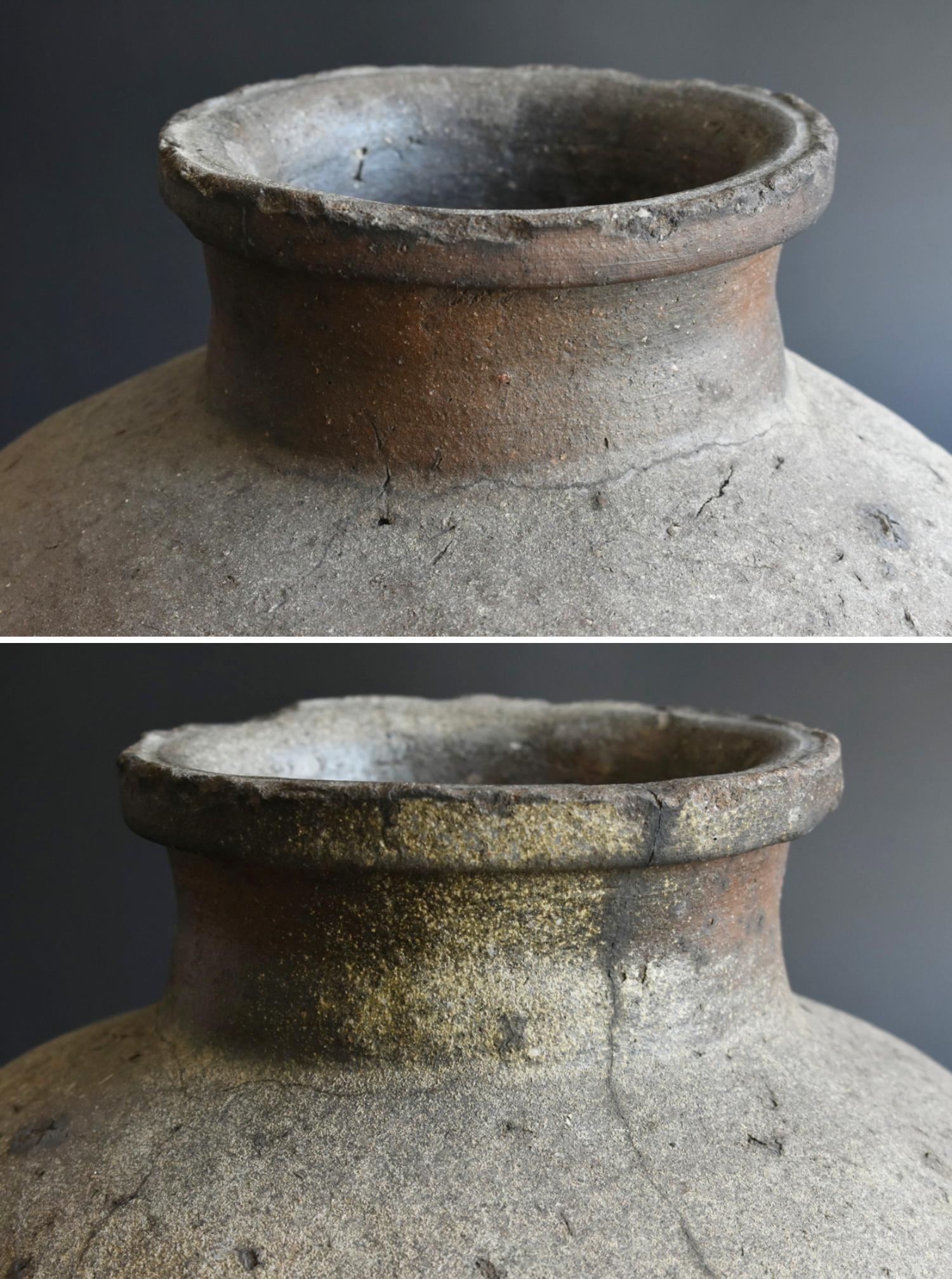 Very Rare Japanese Antique Pottery Jar/13th Century/Tokoname Ware/Wabisabi Jar 3