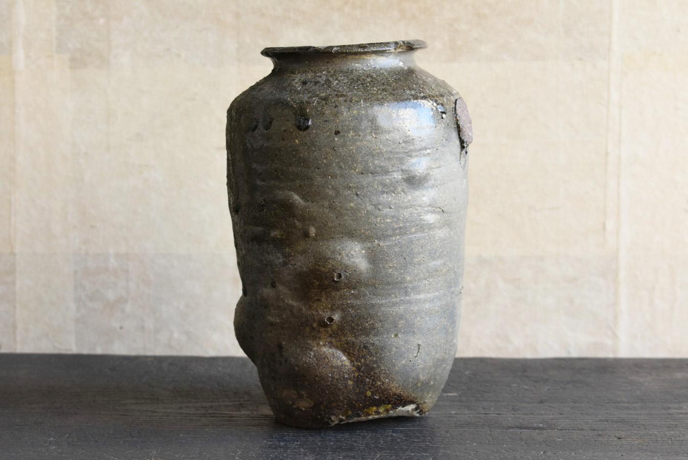 Very Rare Japanese Antique Pottery Jar/Beautiful Glaze/Wabisabi Vase/10th-11th For Sale 1