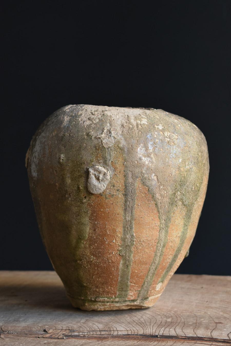 Very Rare Japanese Antique Pottery Small Jar/1200-1400/Beautiful Natural Glaze 3