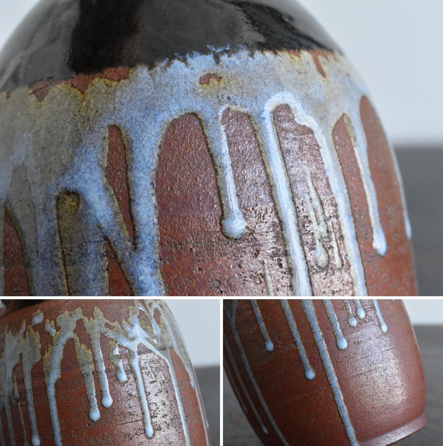 Very Rare Japanese Pottery Sake Bottle / 'Goto Ware' / 1800s / Edo Period 7