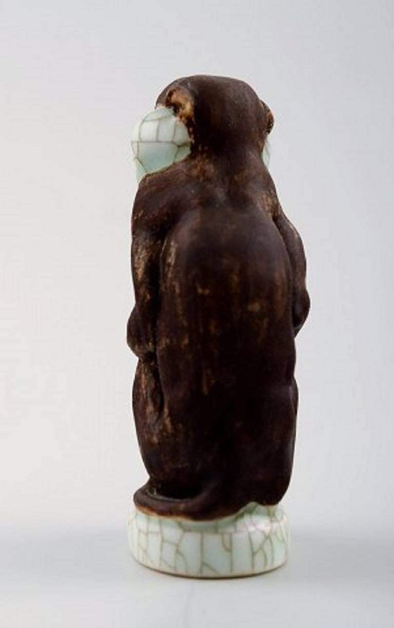 Seltener Jeanne Grut für Royal Copenhagen, Affen mit junger Nummer 4647 (Dänisch)