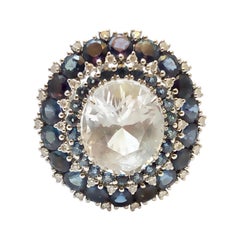 Very Rare Jeremejevite of 5.01 Carat and Alexandrites Ring