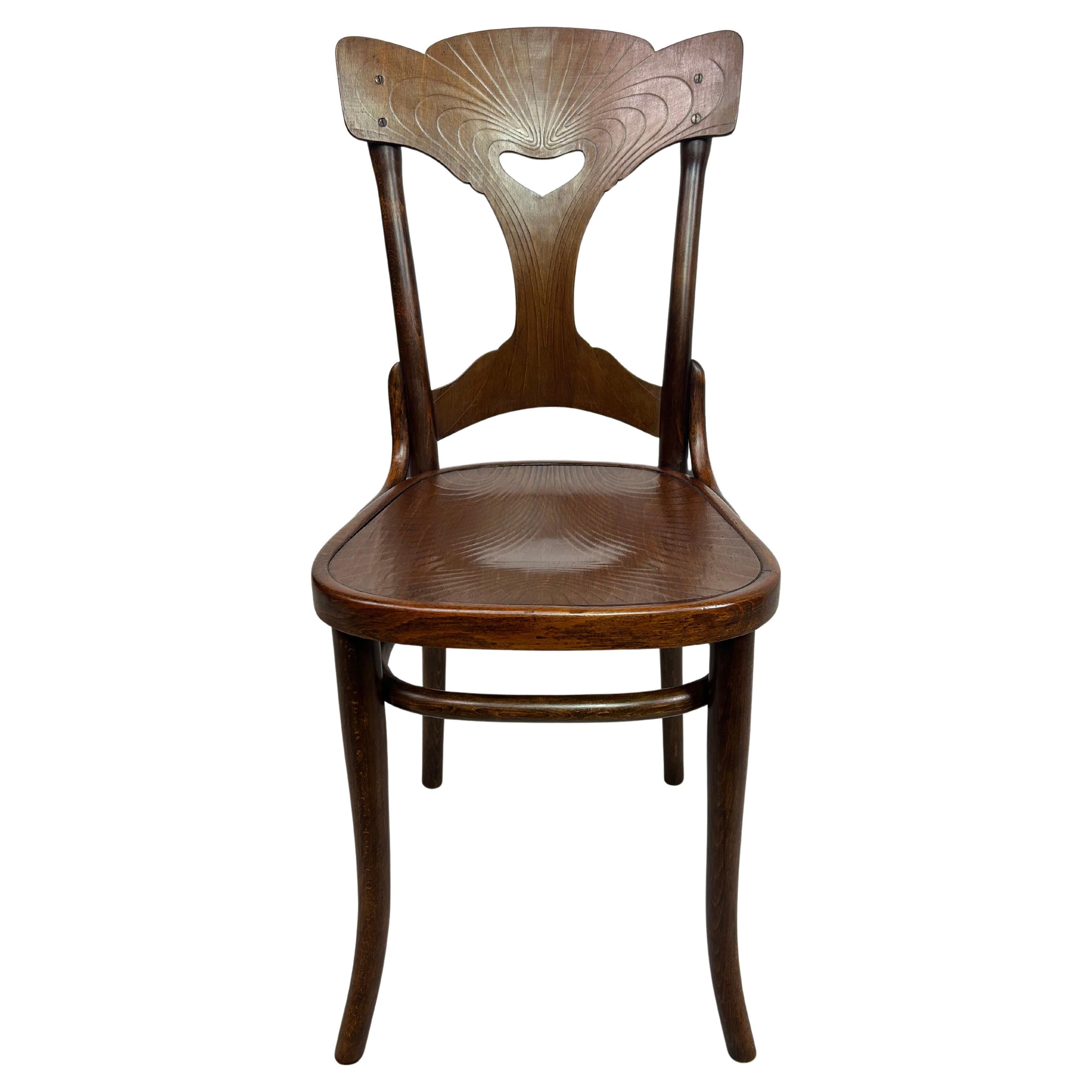 Very rare jugendstil dining chair no.522 by Thonet