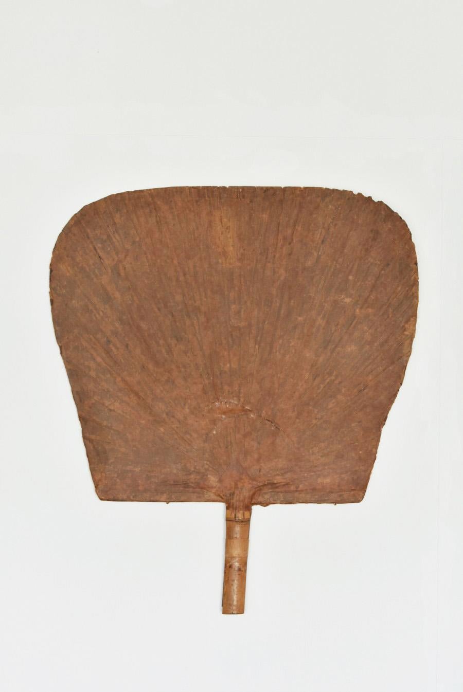 20th Century Very rare Korean antique fan made of bamboo and paper/like Ingo Maurer's Uchiwa