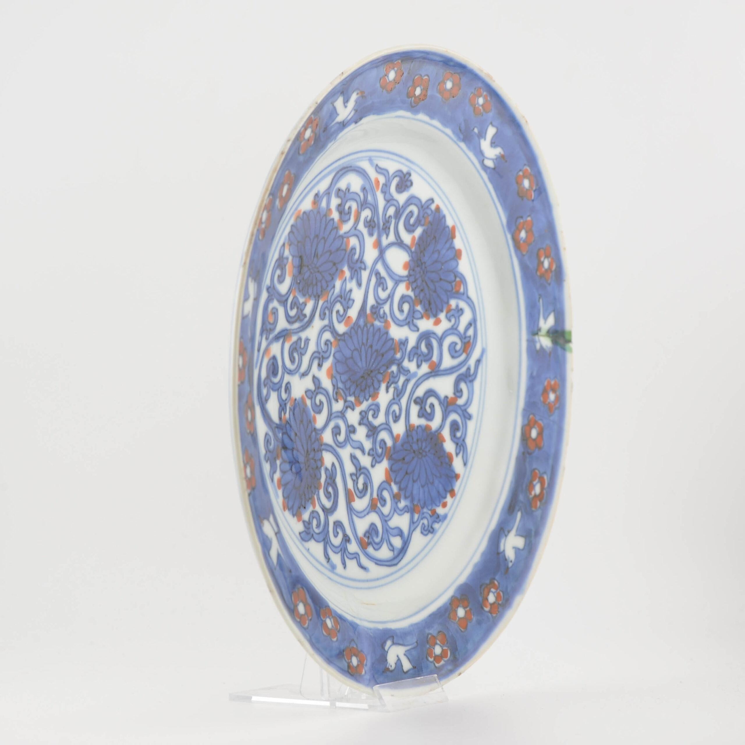 Very rare Kosometsuke Antique Chinese 17c Ming Dynasty Plate China Porcelain For Sale 4