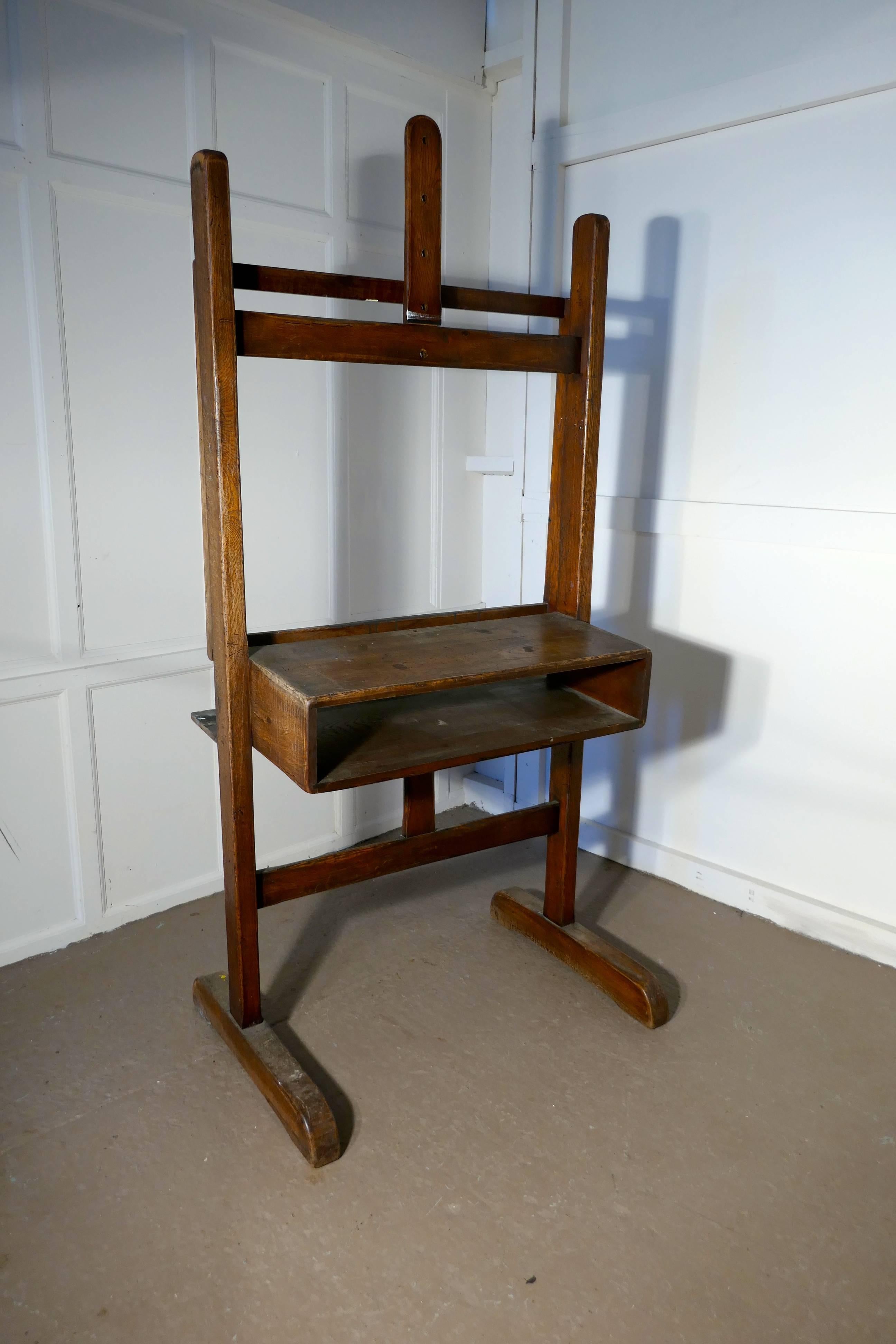 Very Rare Large French Oak Studio Easel In Good Condition In Chillerton, Isle of Wight