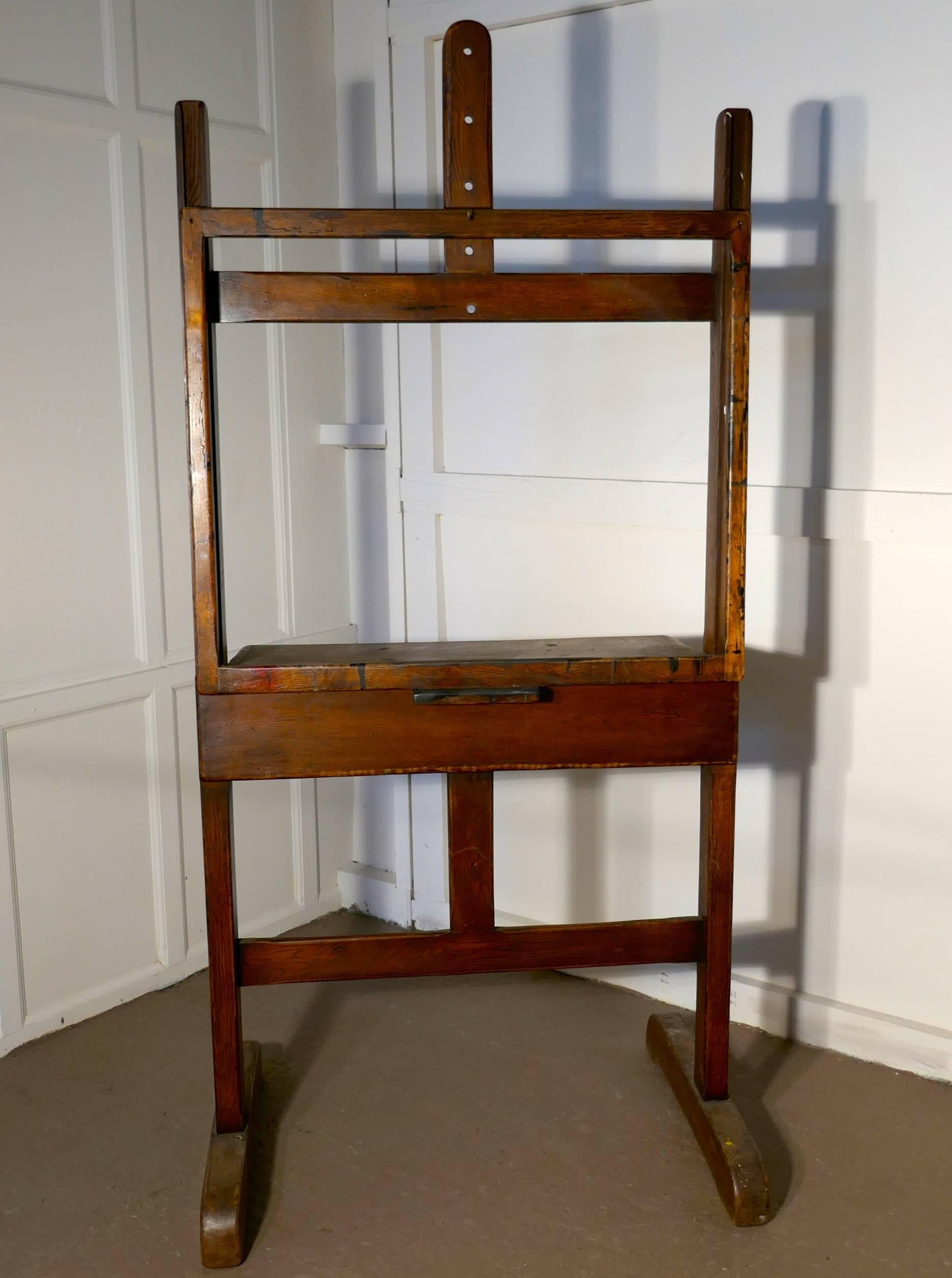 Very Rare Large French Oak Studio Easel 4