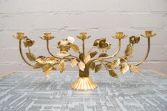Very Rare Large Gilded Florentine Candleholder by Hans Kögl, Germany, 1960s
