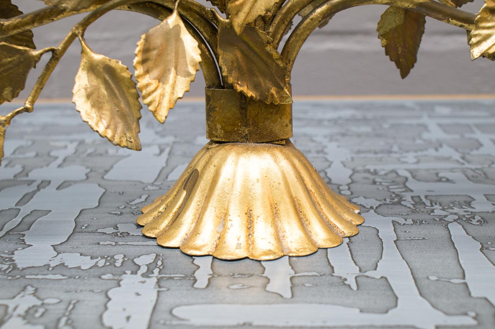 Metal Very Rare Large Gilded Florentine Candleholder by Hans Kögl, Germany, 1960s