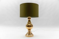 Very Rare Large Golden Ceramic Table Lamp Base, Italy 1960s