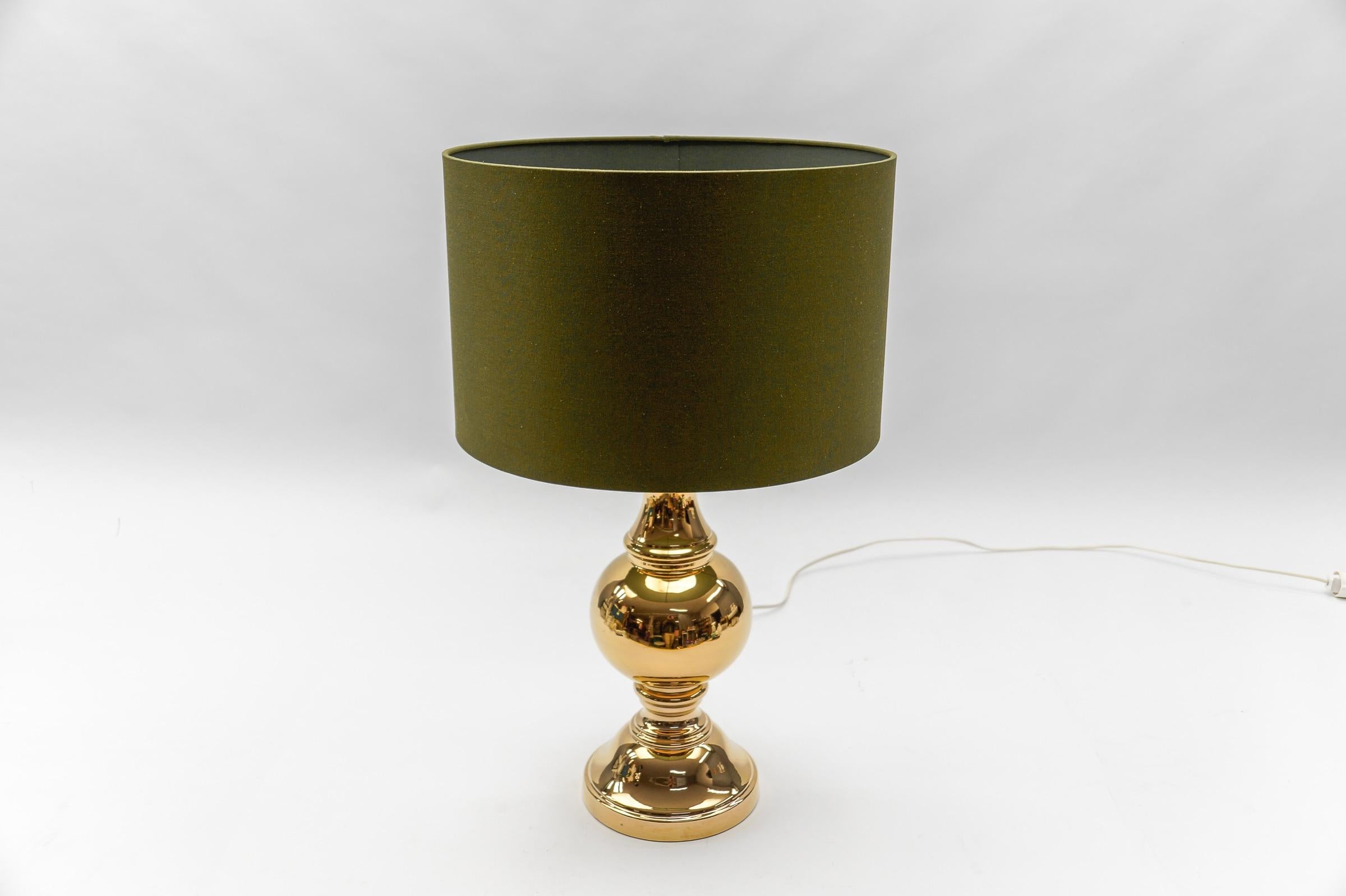 Space Age Very Rare Large Golden Ceramic Table Lamp Base, Italy 1960s For Sale