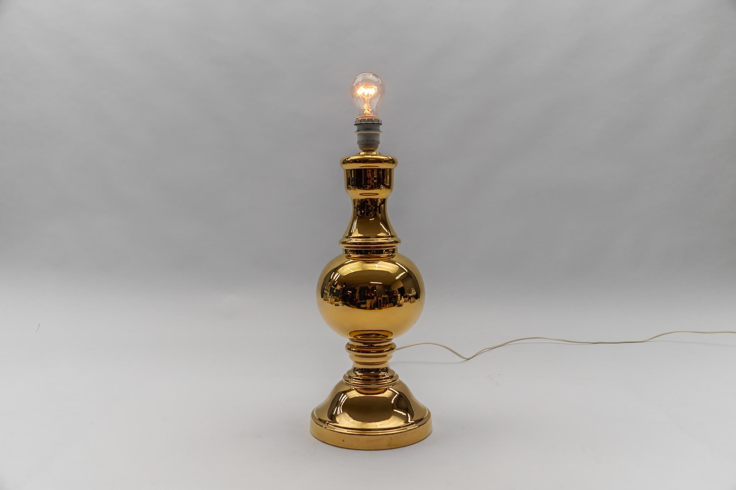 Very Rare Large Golden Ceramic Table Lamp Base, Italy 1960s In Good Condition For Sale In Nürnberg, Bayern