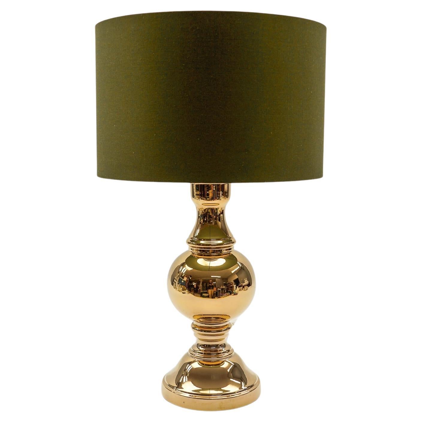 Very Rare Large Golden Ceramic Table Lamp Base, Italy 1960s For Sale