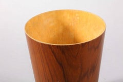 Very Rare Large Laminated Teak Bin by Martin Aberg for Servex, Sweden