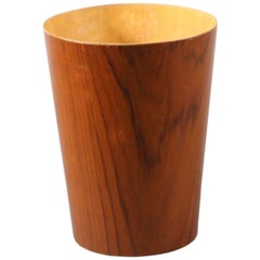 Very Rare Large Laminated Teak Bin by Martin Aberg for Servex, Sweden