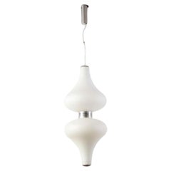 Very Rare Large Opal Glass Suspension Light by Stilnovo 1960's