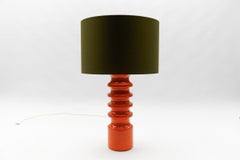 Very Rare Large Orange Ceramic Table Lamp Base, Italy 1960s