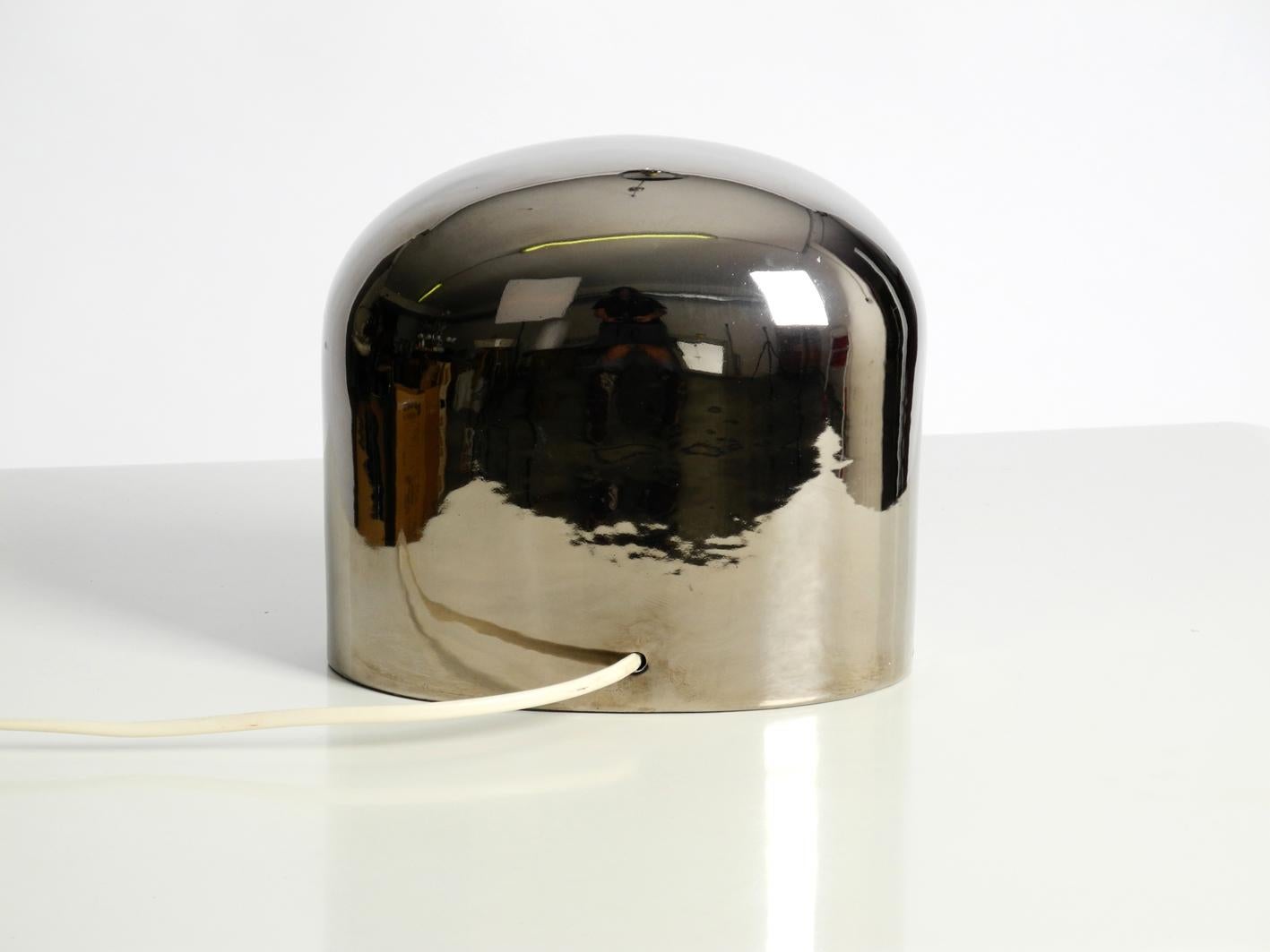 Very Rare Large Original 1970s Philips Venezia Ceramic Table Lamp in Silver In Good Condition In München, DE