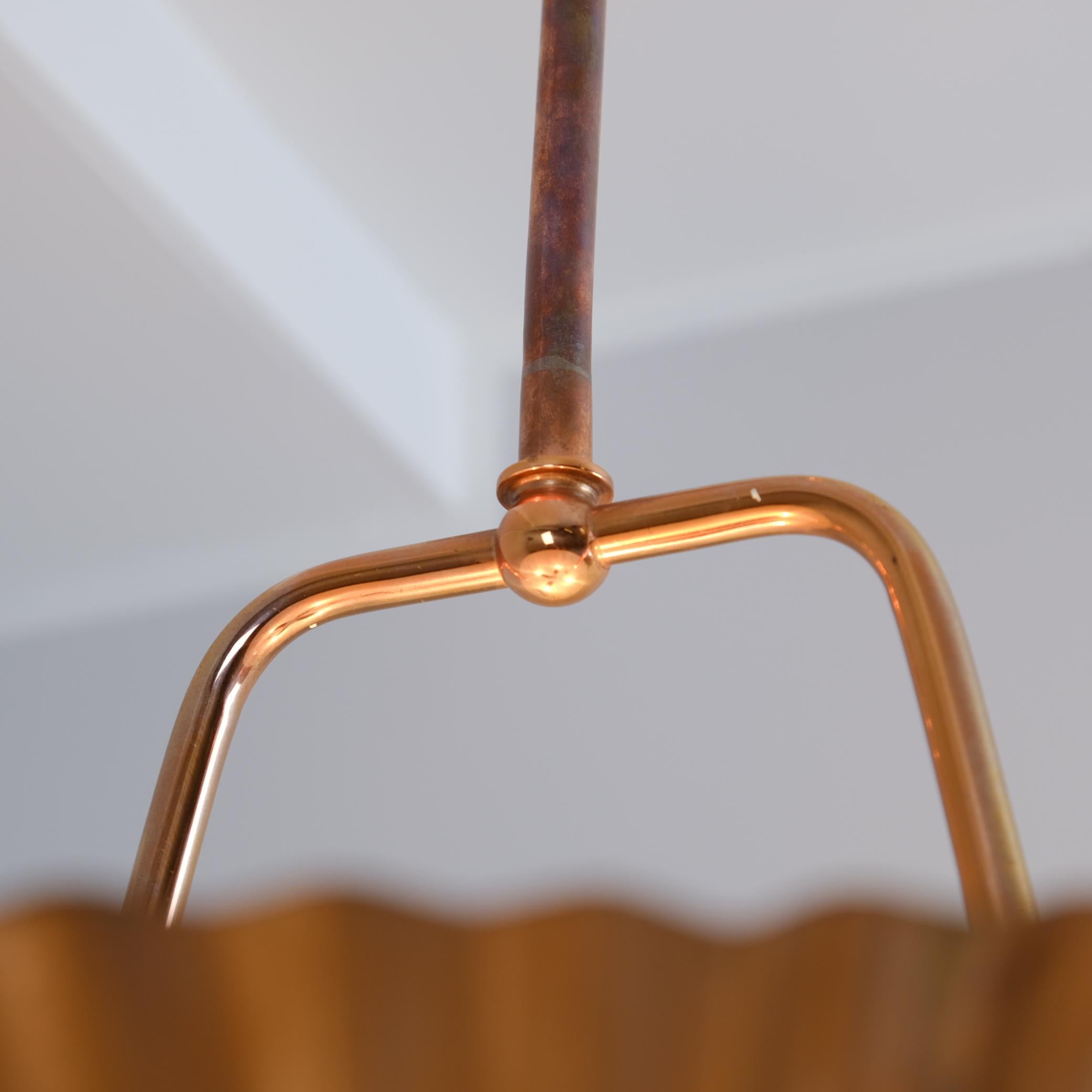 Ciondolo da soffitto in rame con conchiglia marina di Paavo Tynell, molto raro e di grandi dimensioni, Idman, 1950 in vendita 3