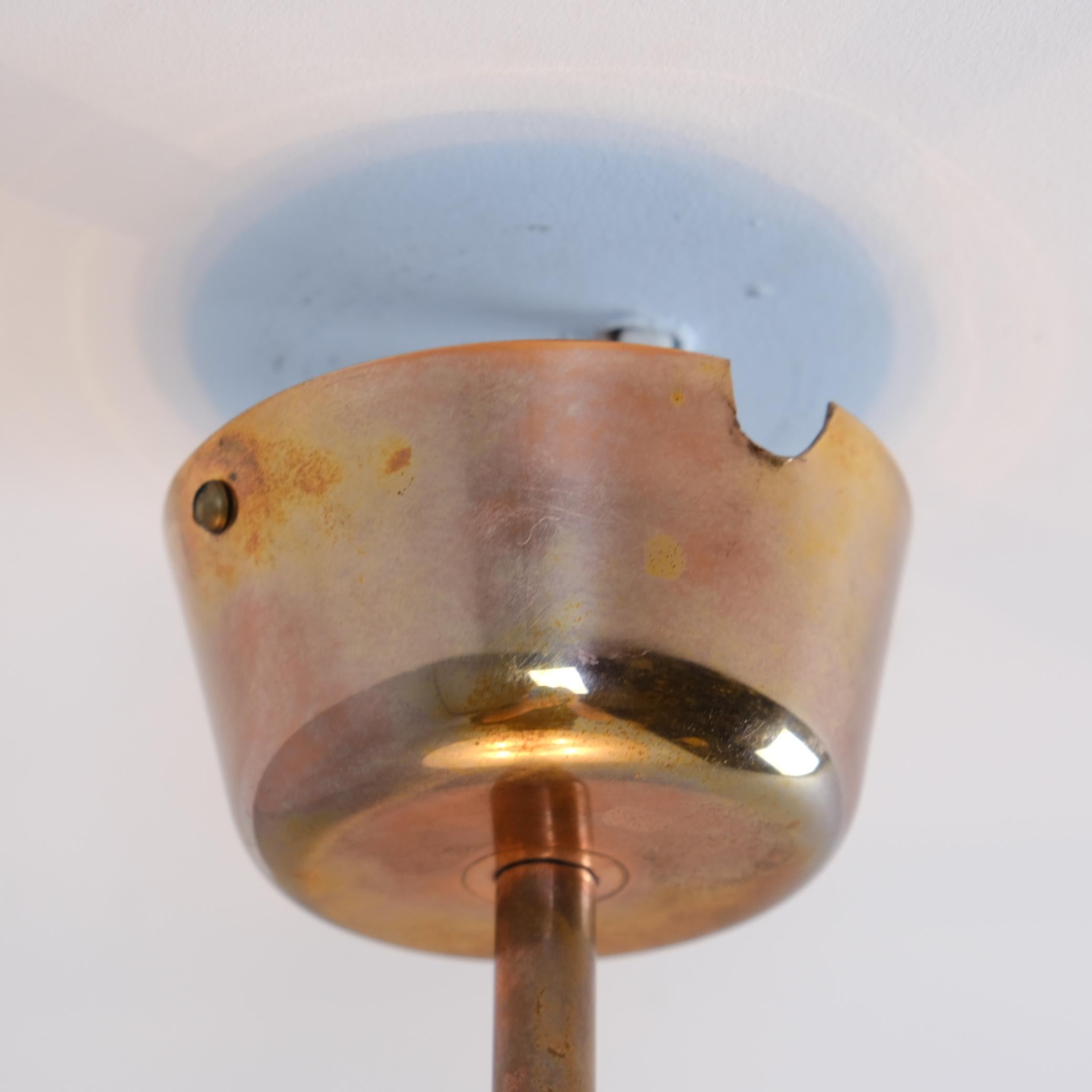 Ciondolo da soffitto in rame con conchiglia marina di Paavo Tynell, molto raro e di grandi dimensioni, Idman, 1950 in vendita 4