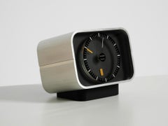 Orologio da tavolo di design SABA molto raro e di grandi dimensioni, con cassa in alluminio, del 1975