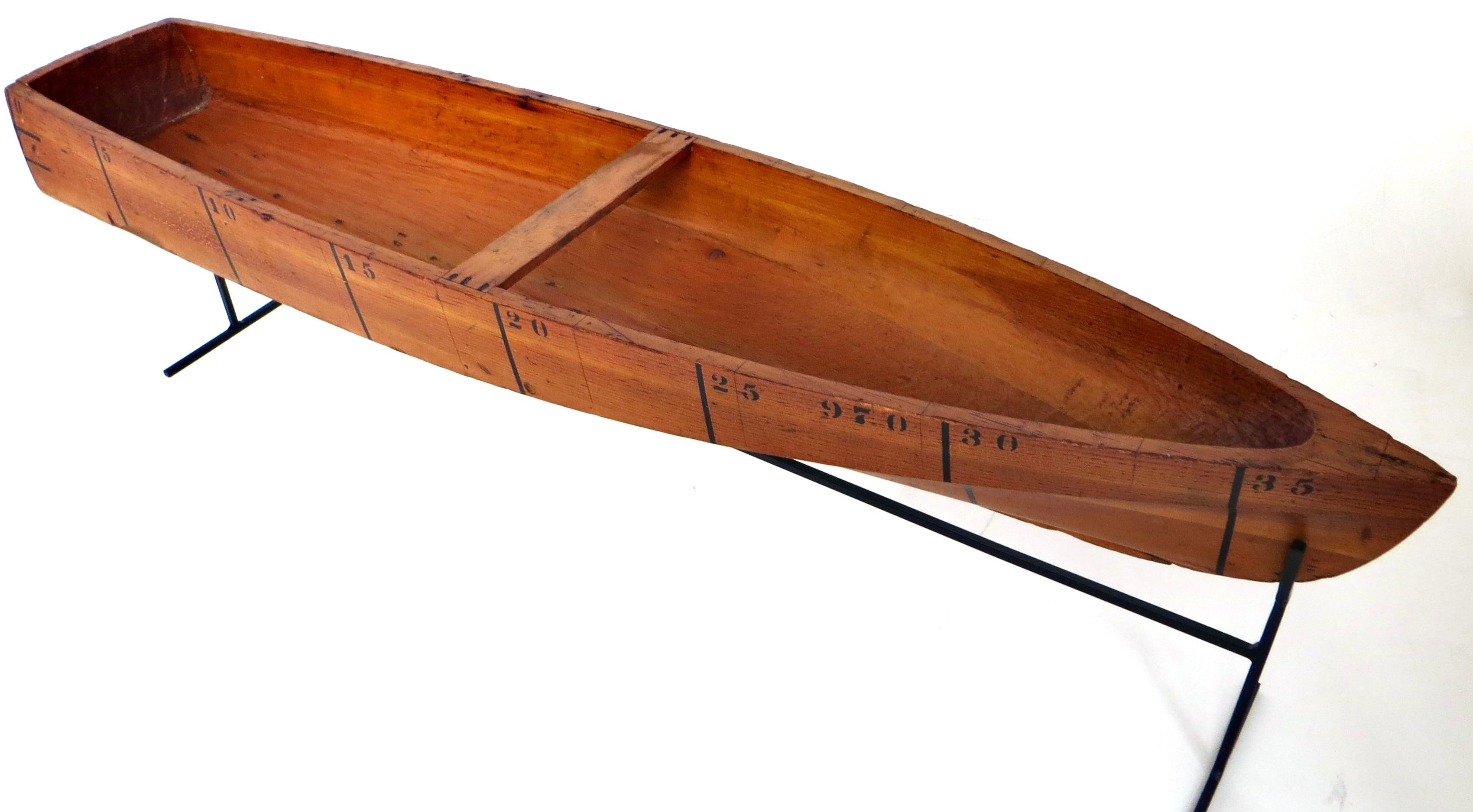 Very Rare Large Victorian Hand Carved Salesman Sample Skiff Boat American C 1865 For Sale 4