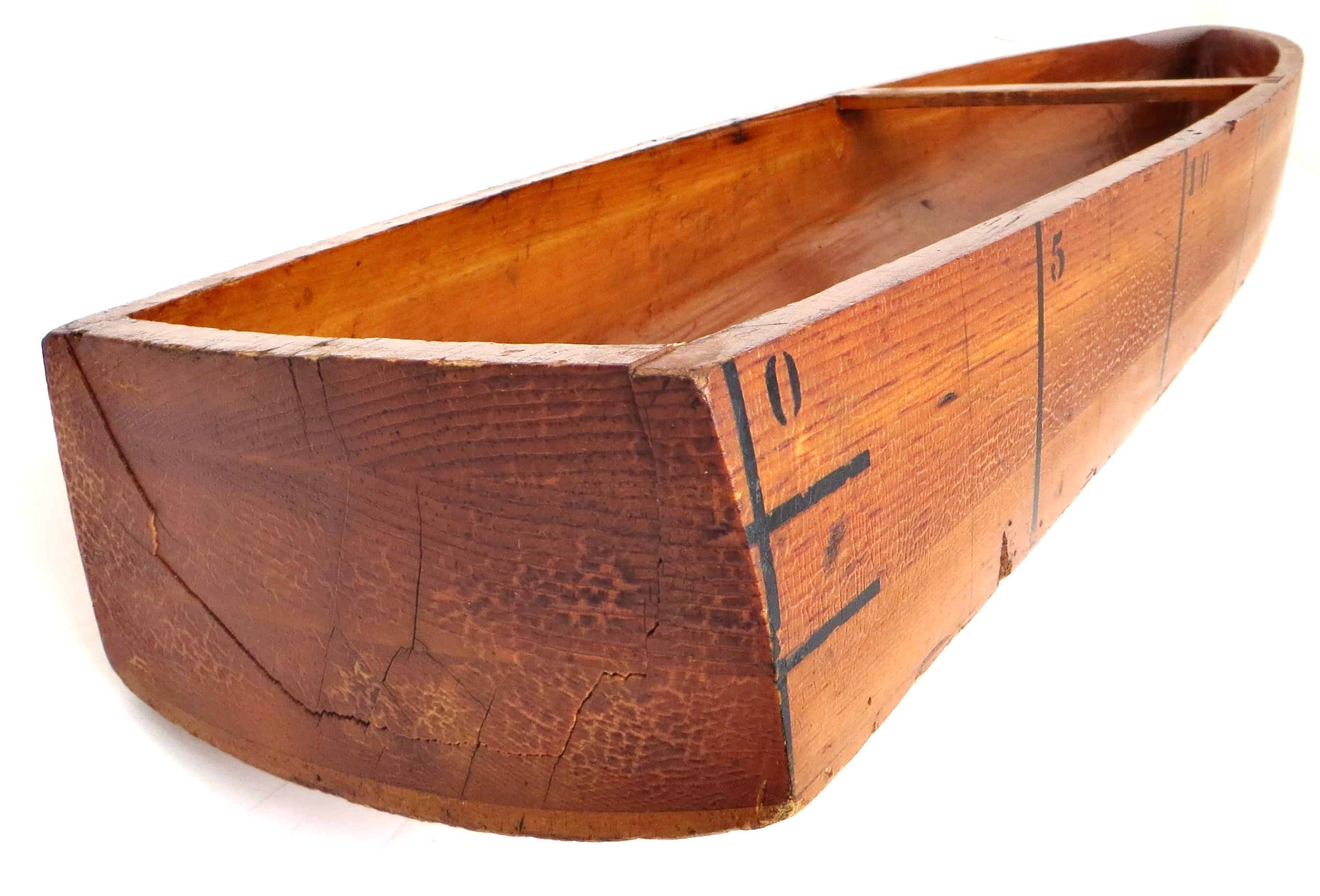 Wood Very Rare Large Victorian Hand Carved Salesman Sample Skiff Boat American C 1865 For Sale