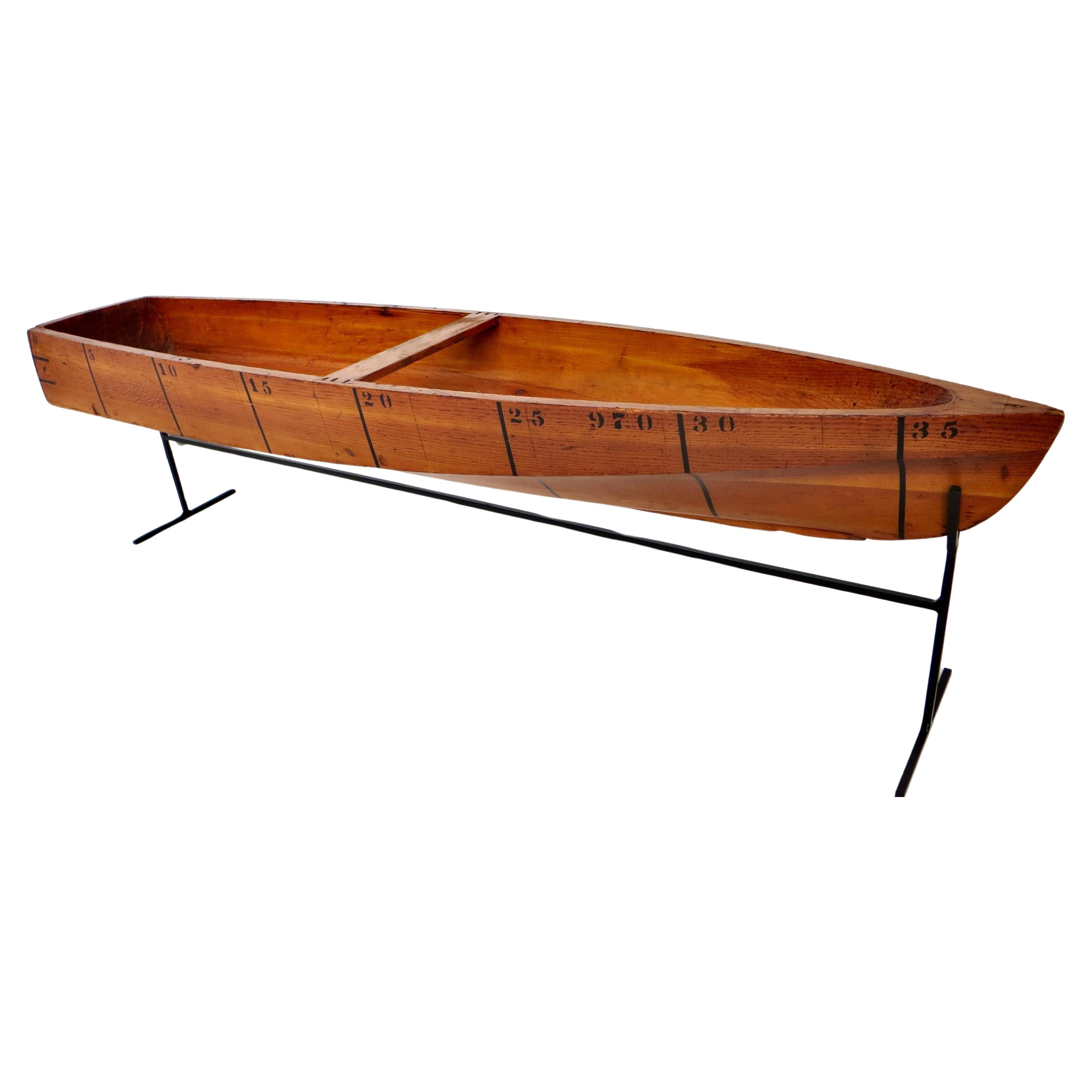 Very Rare Large Victorian Hand Carved Salesman Sample Skiff Boat American C 1865 For Sale