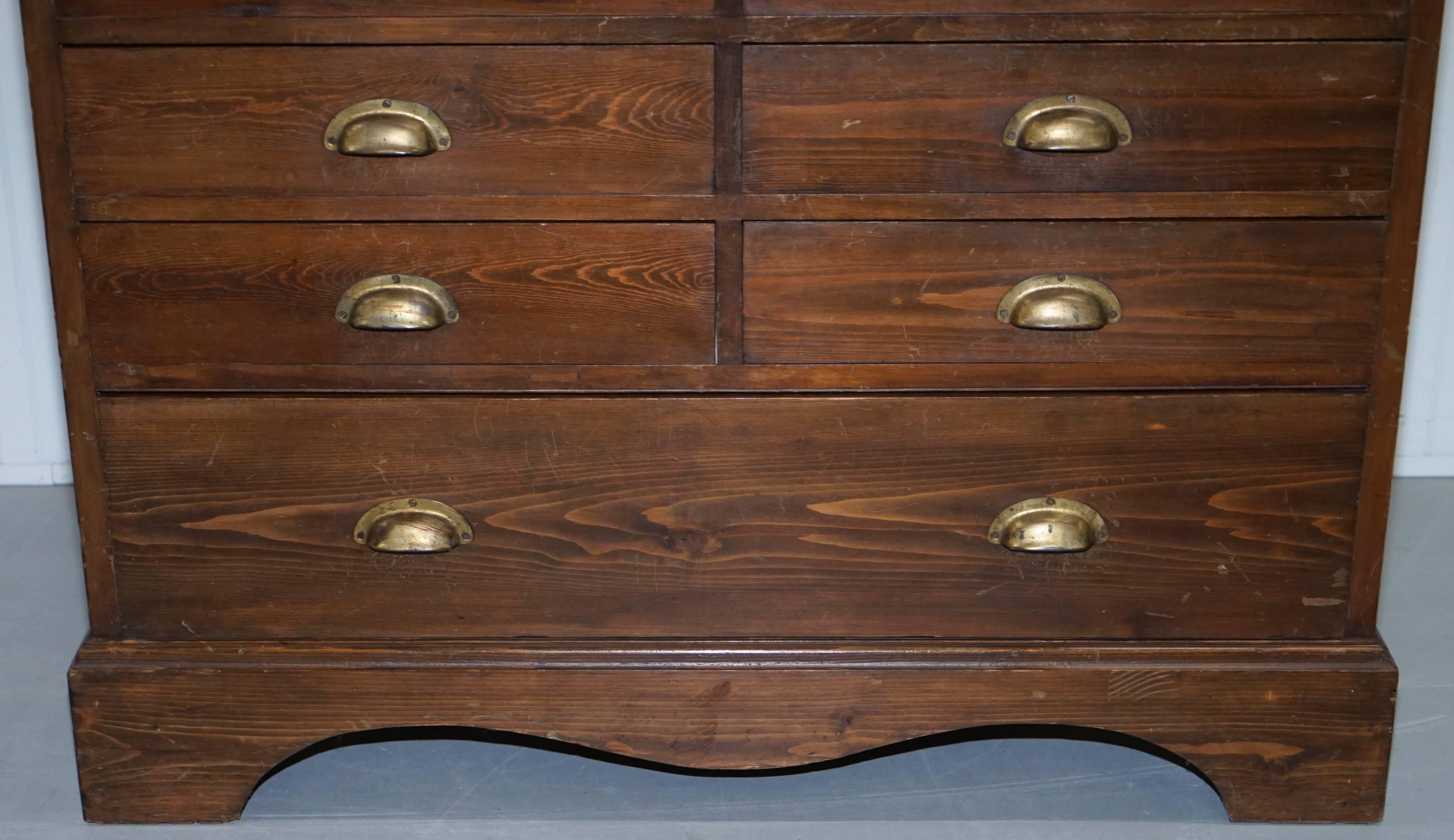 British Very Rare Large Victorian Photographers Chest Bank of Drawers Collectors Chest For Sale