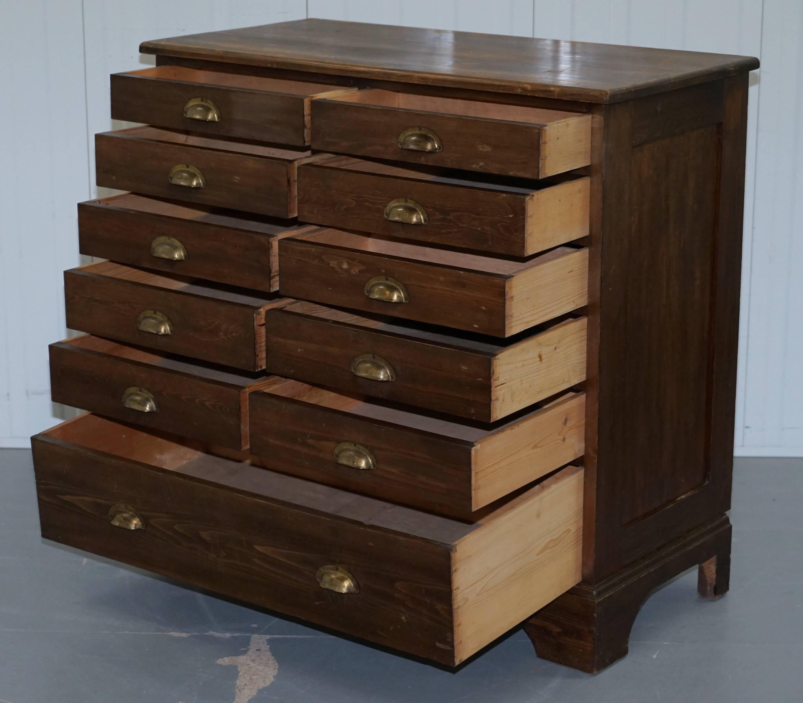 Very Rare Large Victorian Photographers Chest Bank of Drawers Collectors Chest For Sale 1